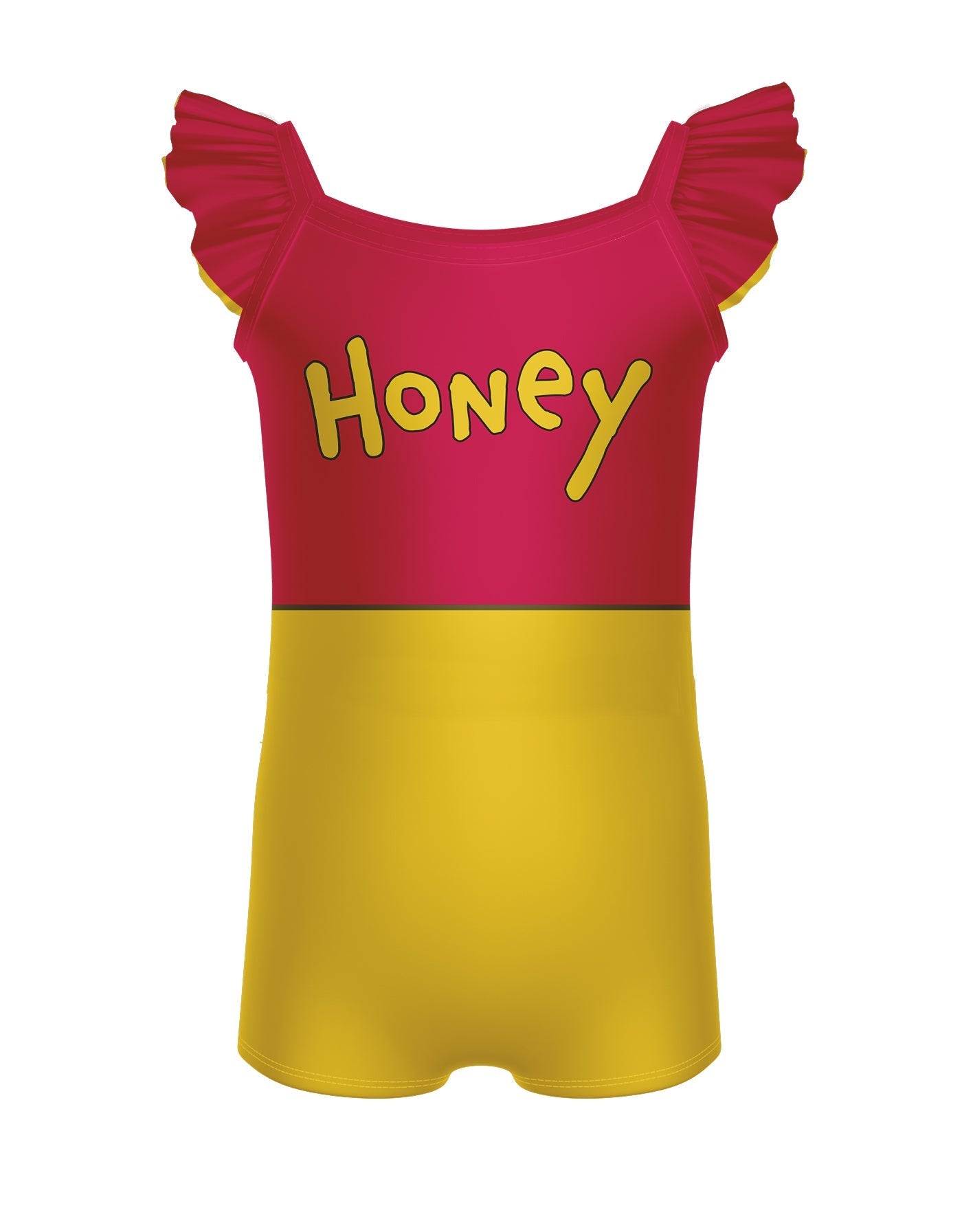 Little Pooh Bear Camisole Flutter Sleeve Biketard