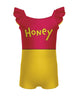 Little Pooh Bear Camisole Flutter Sleeve Biketard