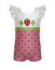 Strawberry Gal Tank Gather Sleeve Biketard