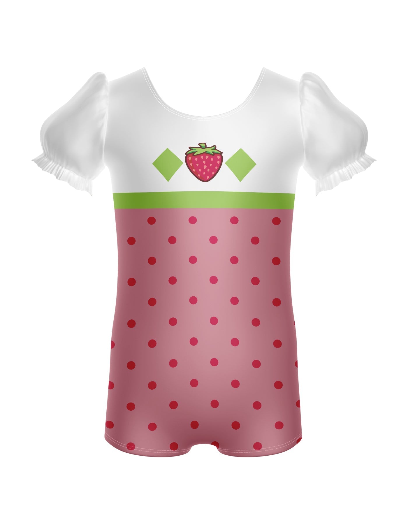 Strawberry Gal Puff Sleeve Biketard