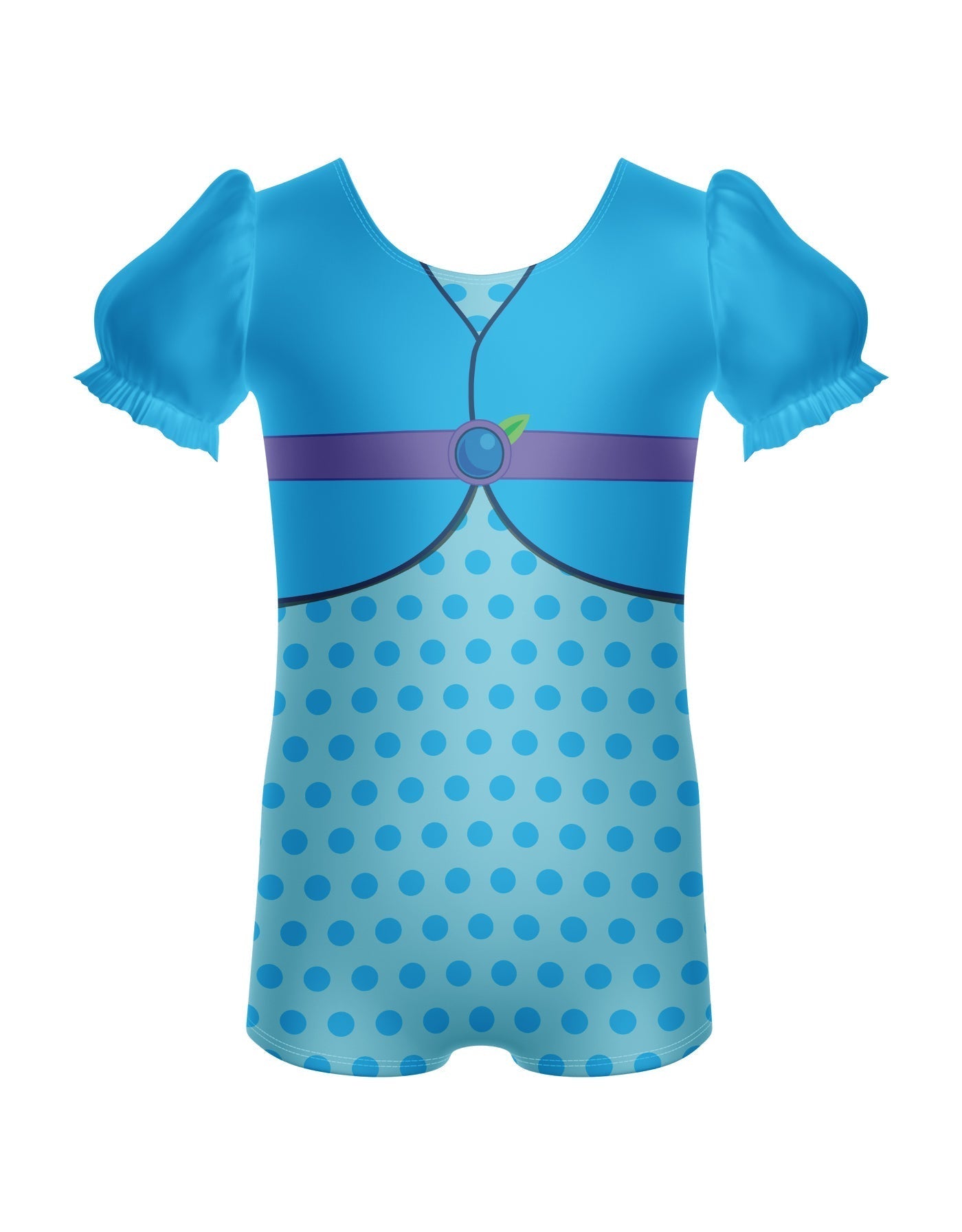 Blueberry Gal Puff Sleeve Biketard