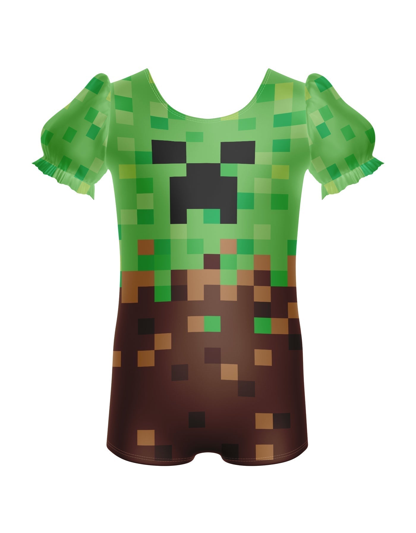 Pixels Puff Sleeve Biketard