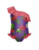 Tropicoco One Shoulder w Ruffle w Leg Flutter Leotard