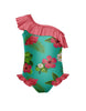 Tropicoco One Shoulder w Ruffle w Leg Flutter Leotard