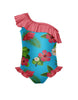 Tropicoco One Shoulder w Ruffle w Leg Flutter Leotard