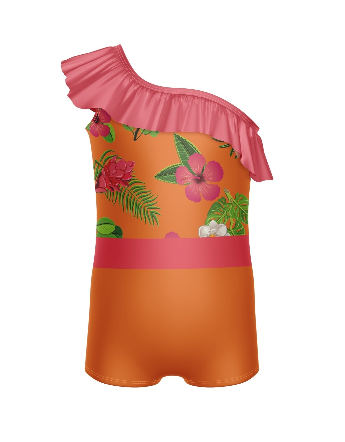 Tropicoco One Shoulder w Ruffle Biketard