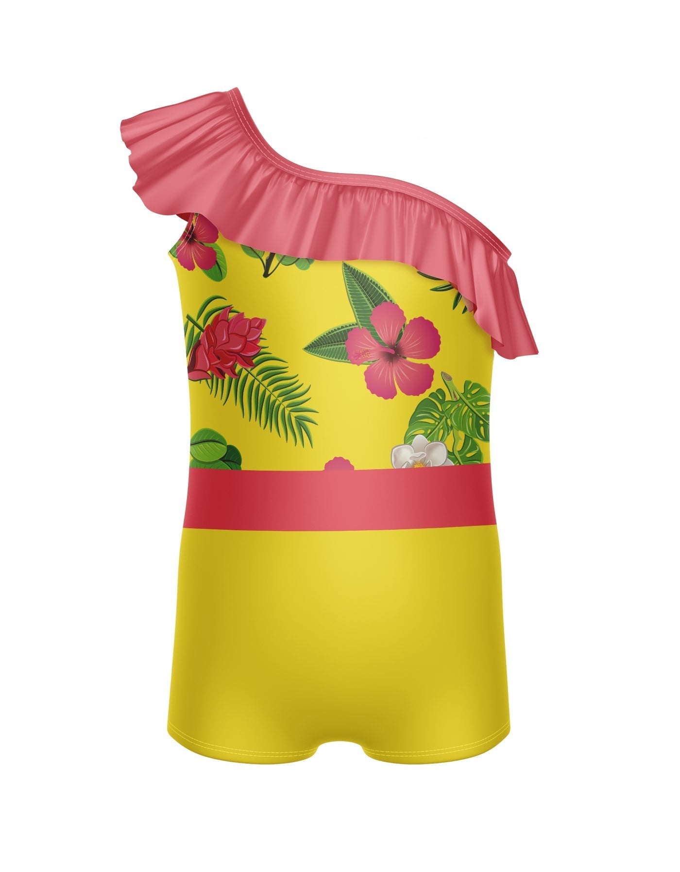 Tropicoco One Shoulder w Ruffle Biketard