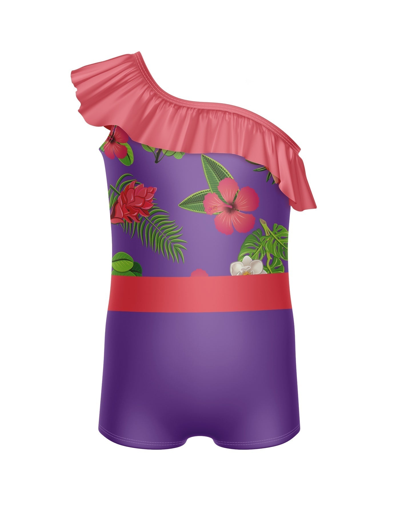 Tropicoco One Shoulder w Ruffle Biketard