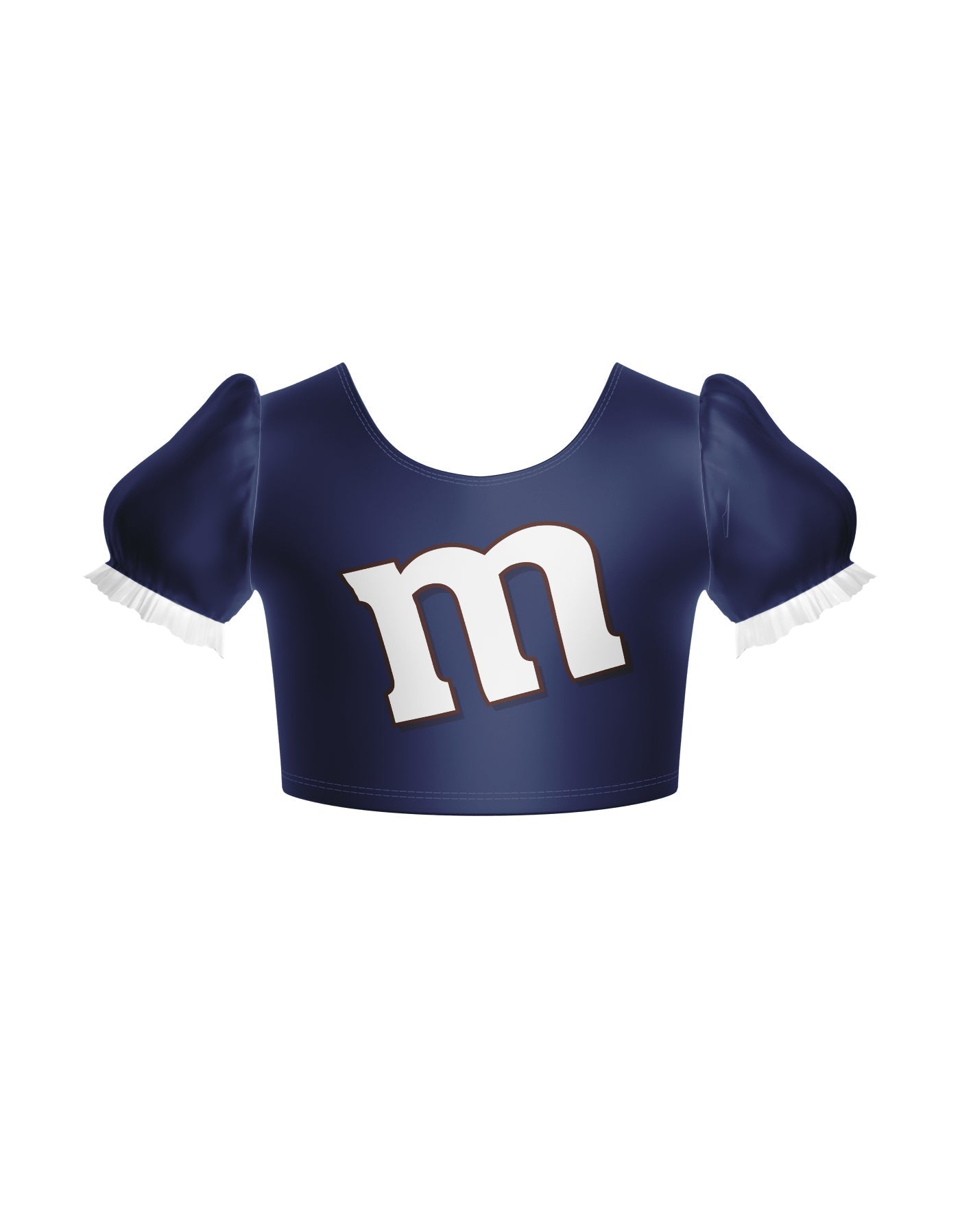 Chocolate M Puff Sleeve Crop Top