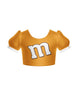 Chocolate M Puff Sleeve Crop Top