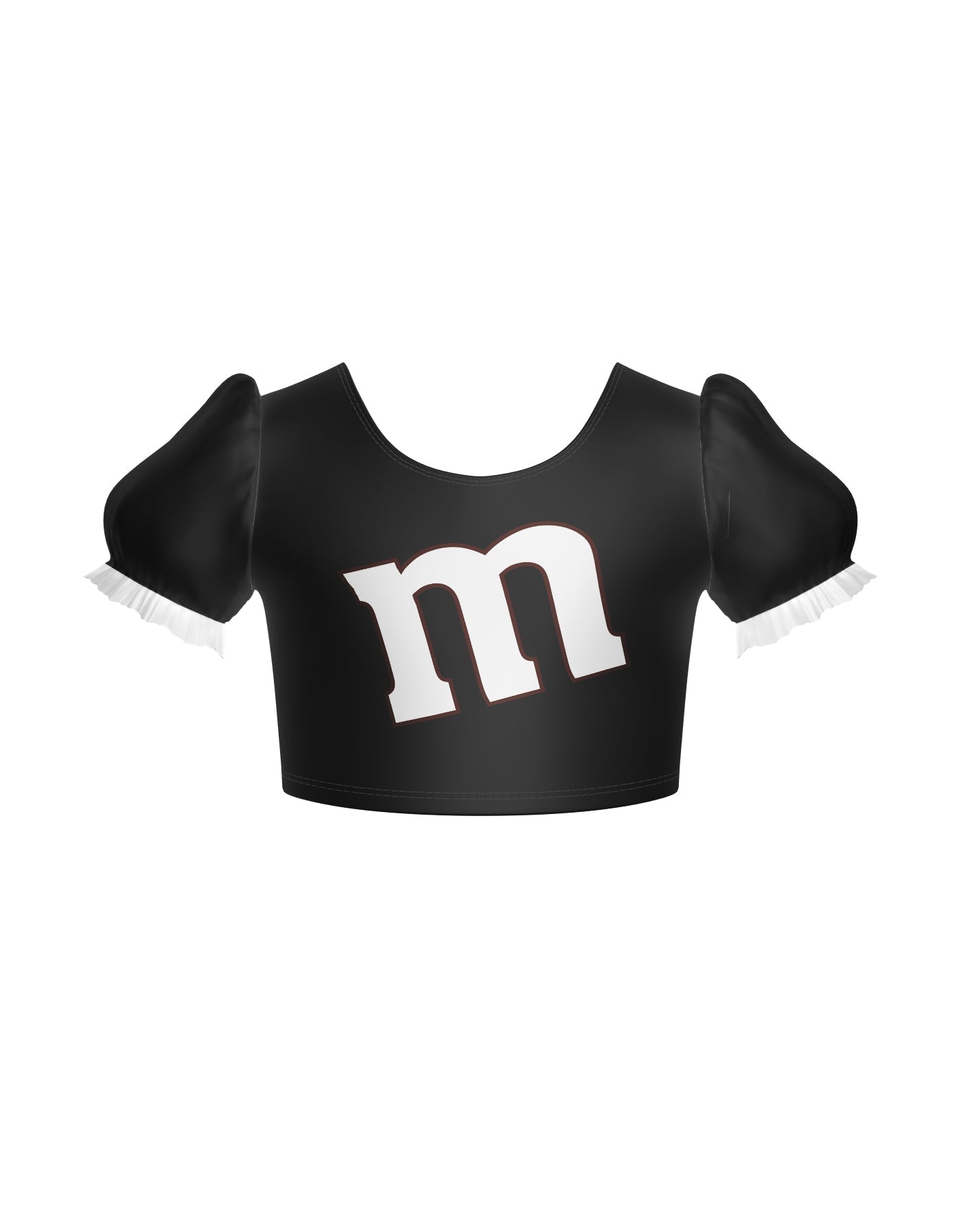 Chocolate M Puff Sleeve Crop Top
