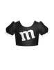 Chocolate M Puff Sleeve Crop Top