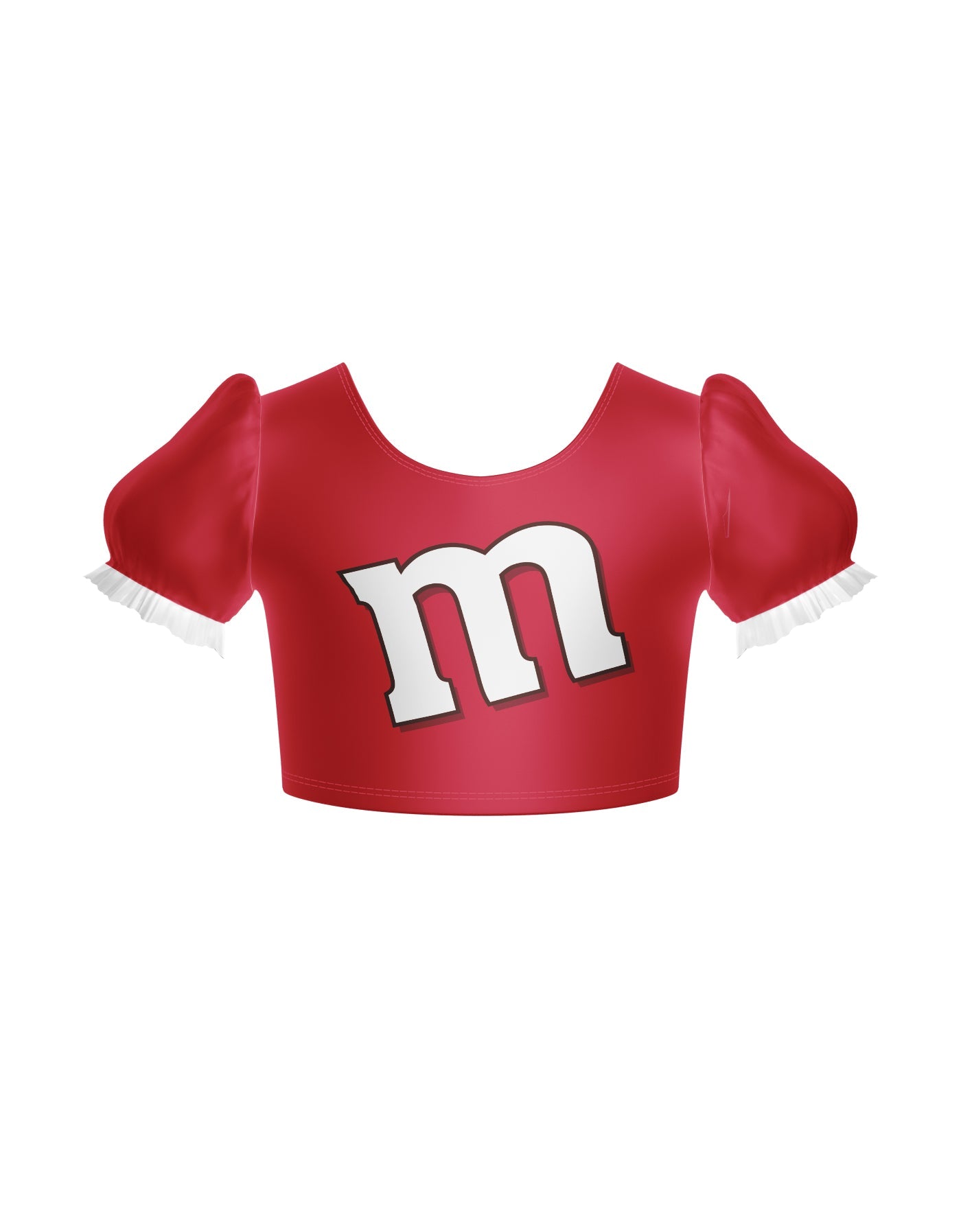 Chocolate M Puff Sleeve Crop Top
