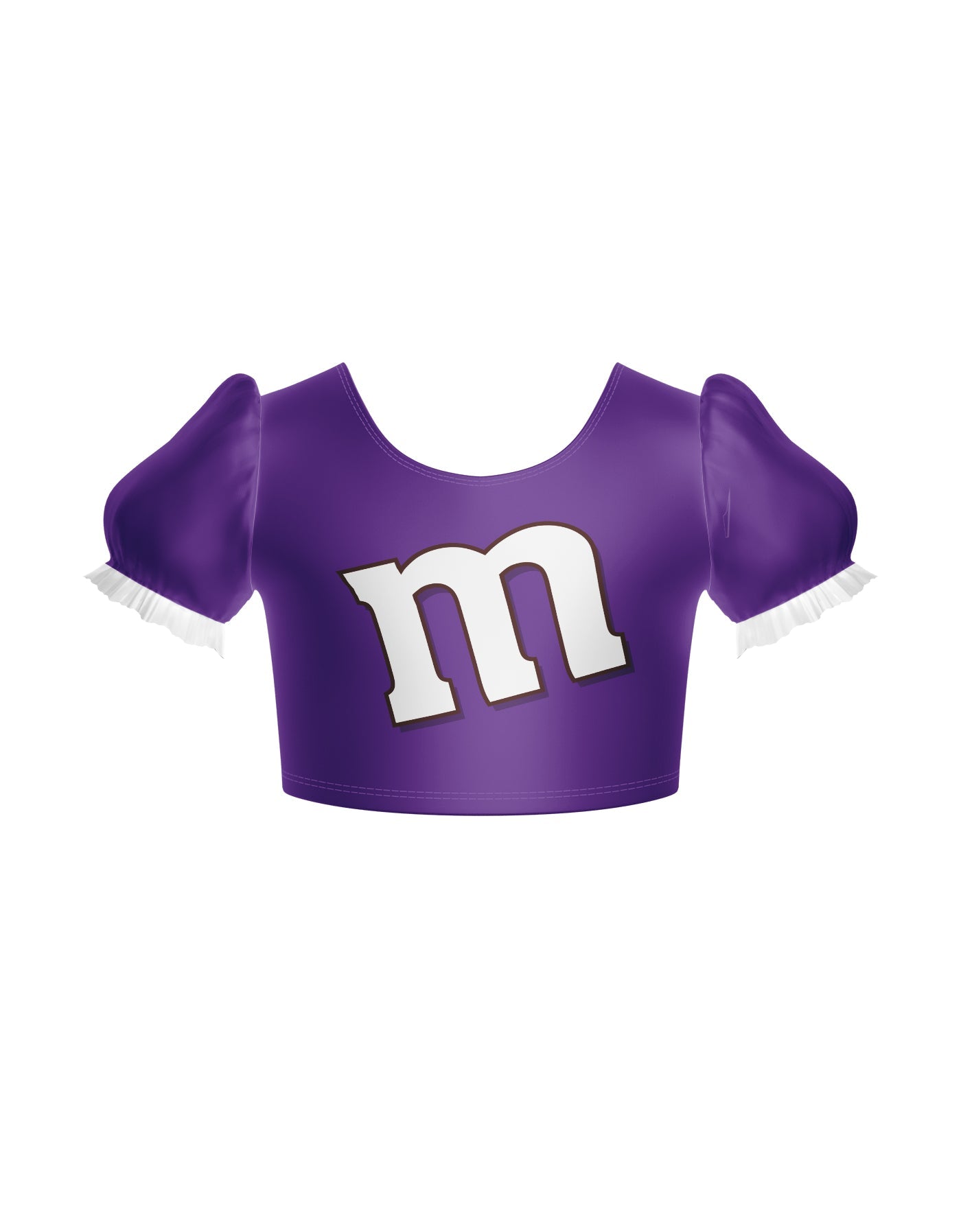Chocolate M Puff Sleeve Crop Top