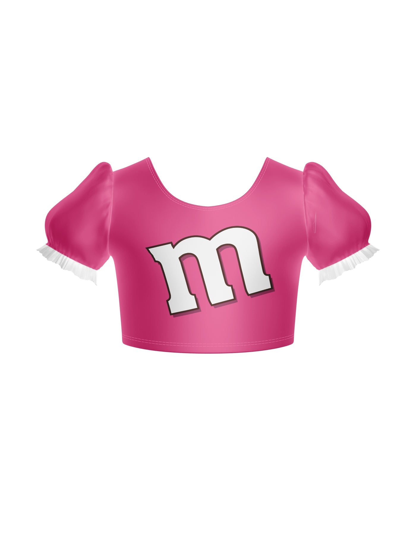Chocolate M Puff Sleeve Crop Top