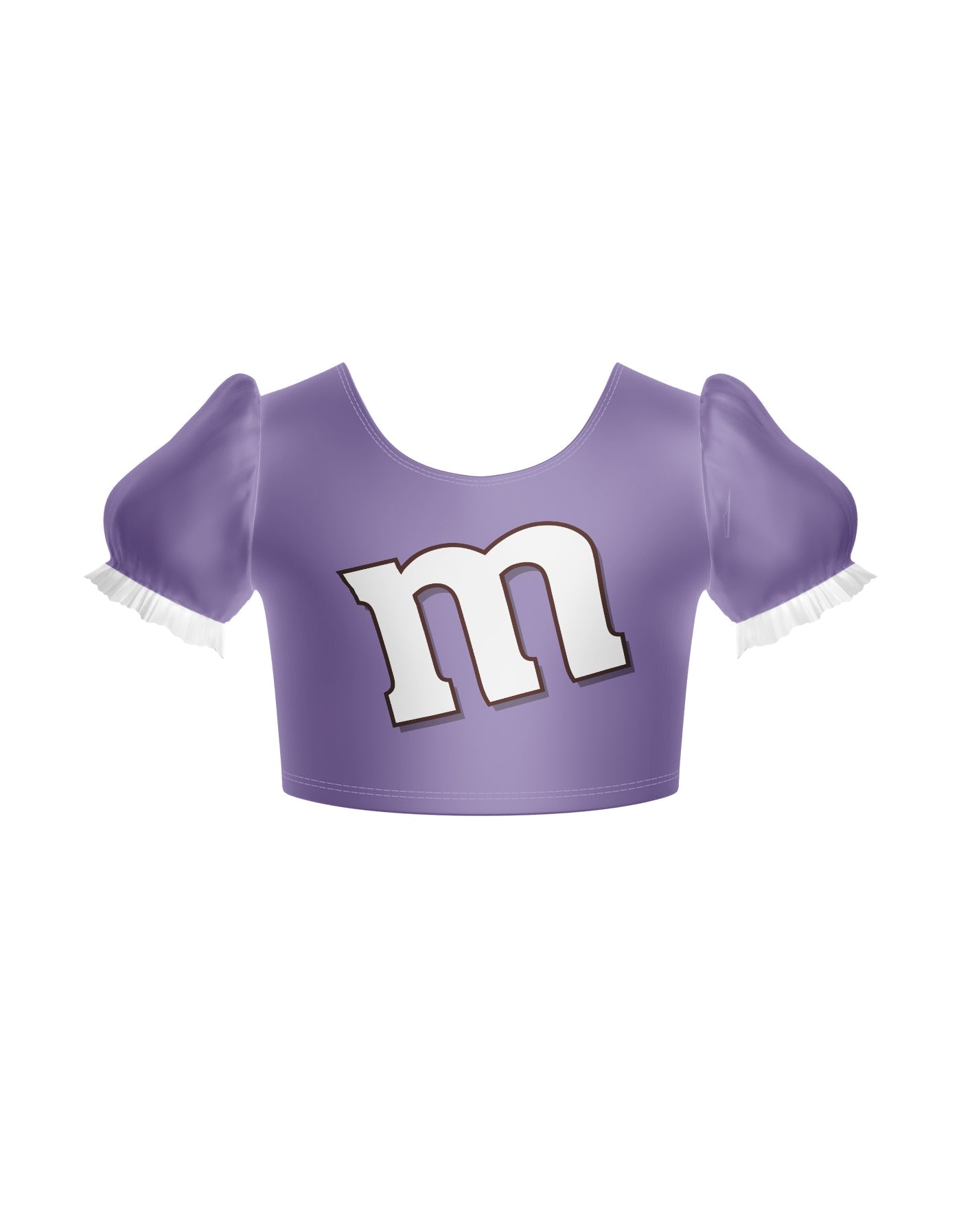Chocolate M Puff Sleeve Crop Top