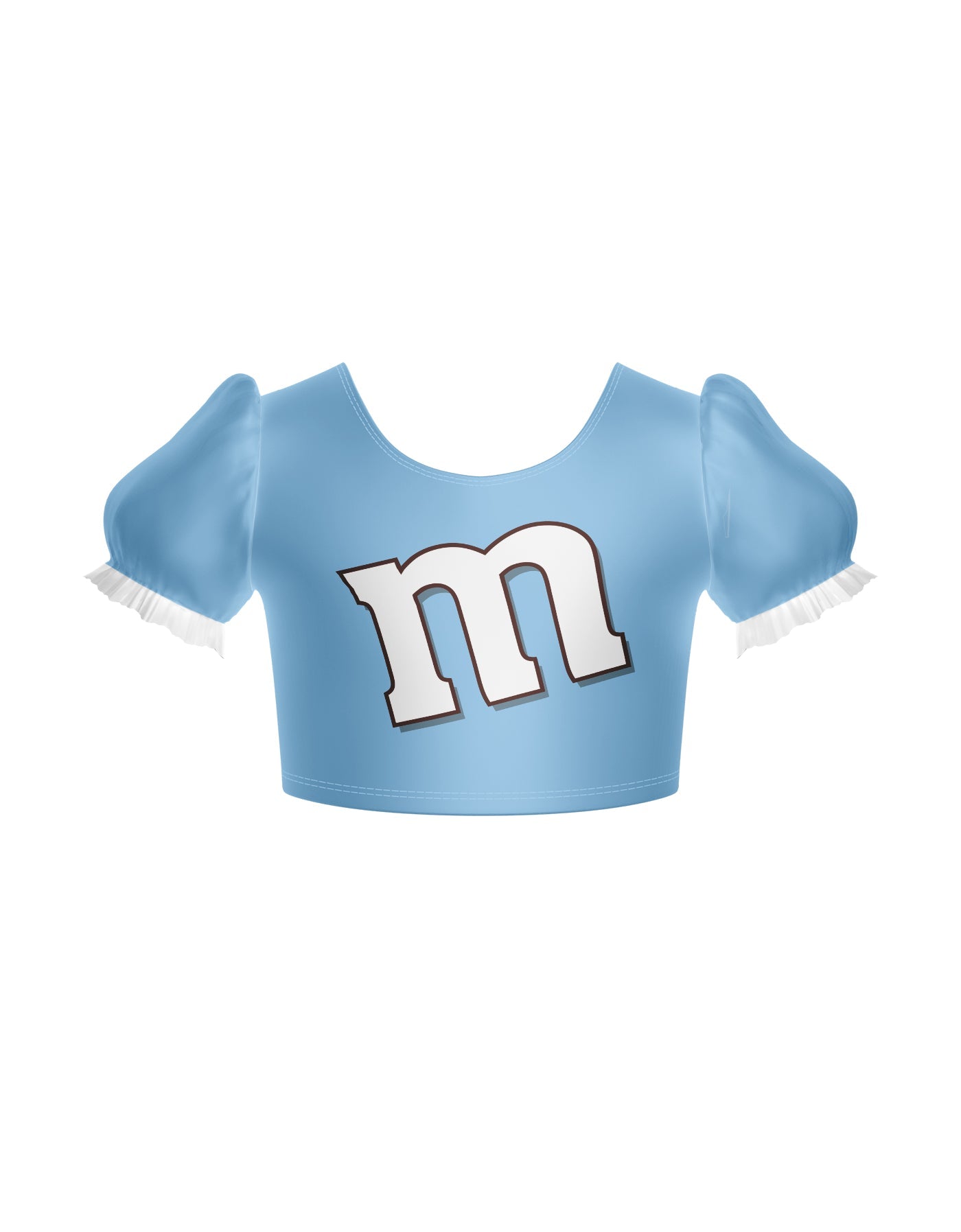 Chocolate M Puff Sleeve Crop Top