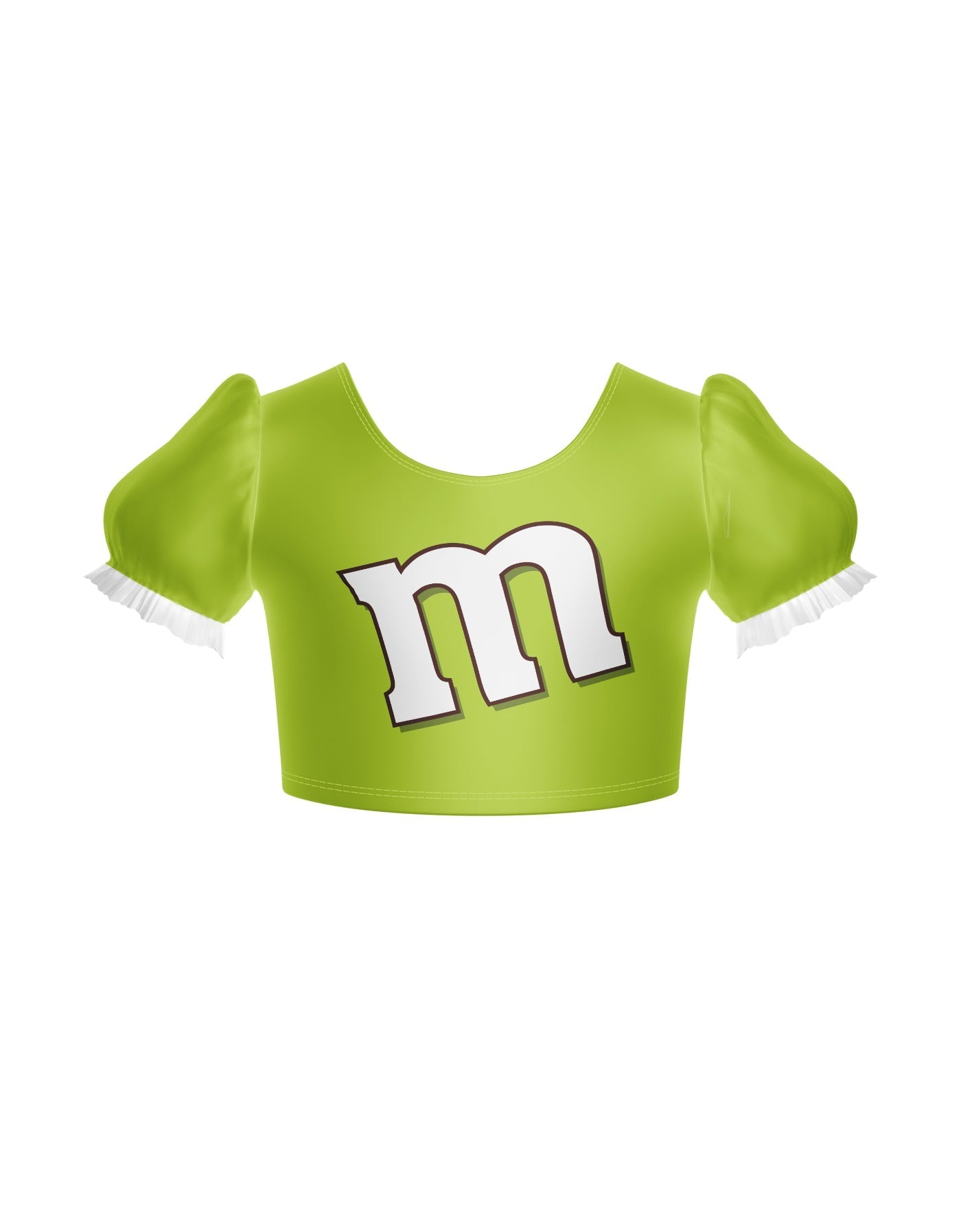 Chocolate M Puff Sleeve Crop Top