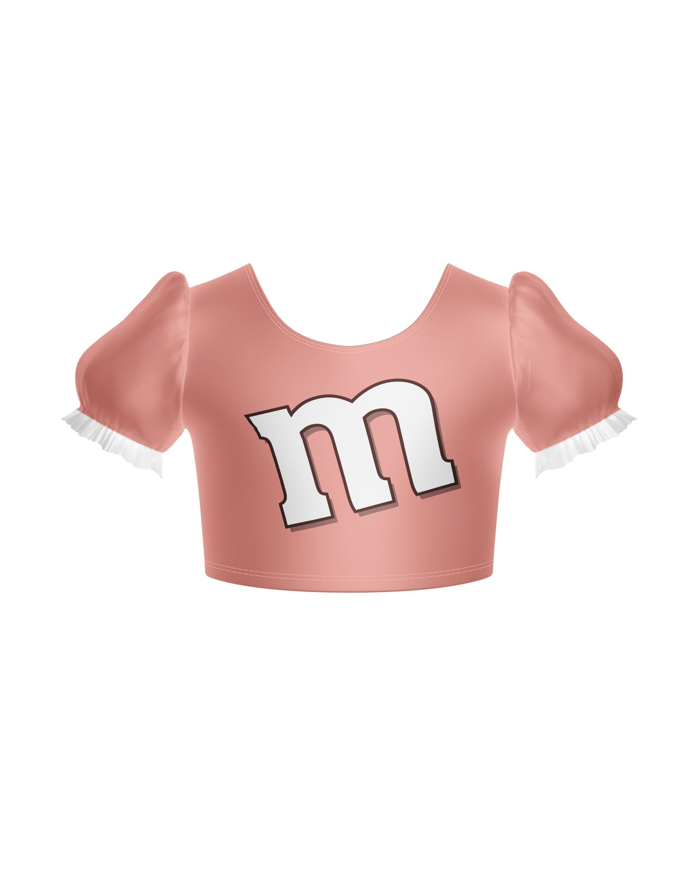 Chocolate M Puff Sleeve Crop Top