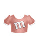 Chocolate M Puff Sleeve Crop Top