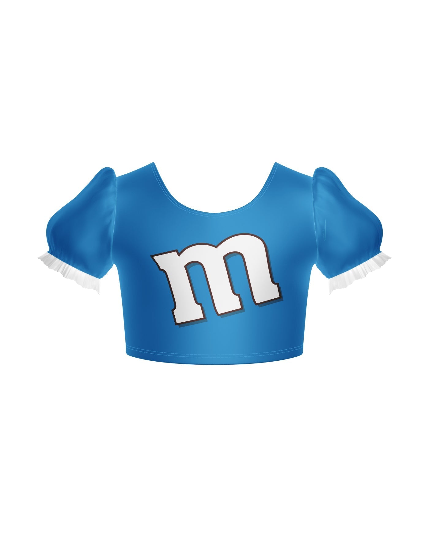 Chocolate M Puff Sleeve Crop Top