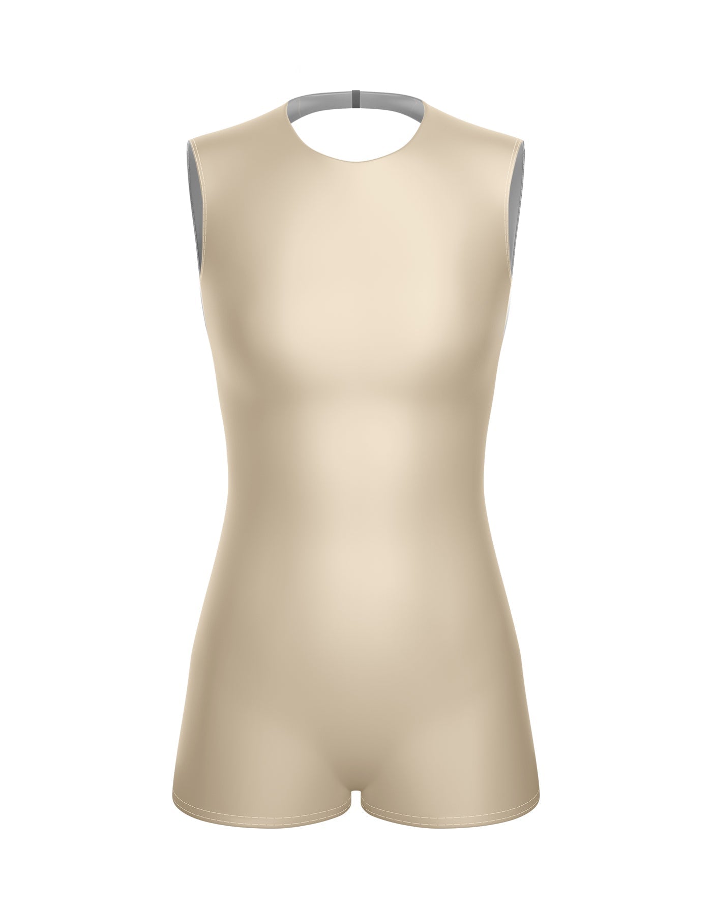 Solid Lycra Sleeveless Open Back Biketard