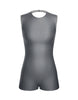 Solid Lycra Sleeveless Open Back Biketard