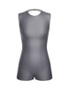 Solid Lycra Sleeveless Open Back Biketard