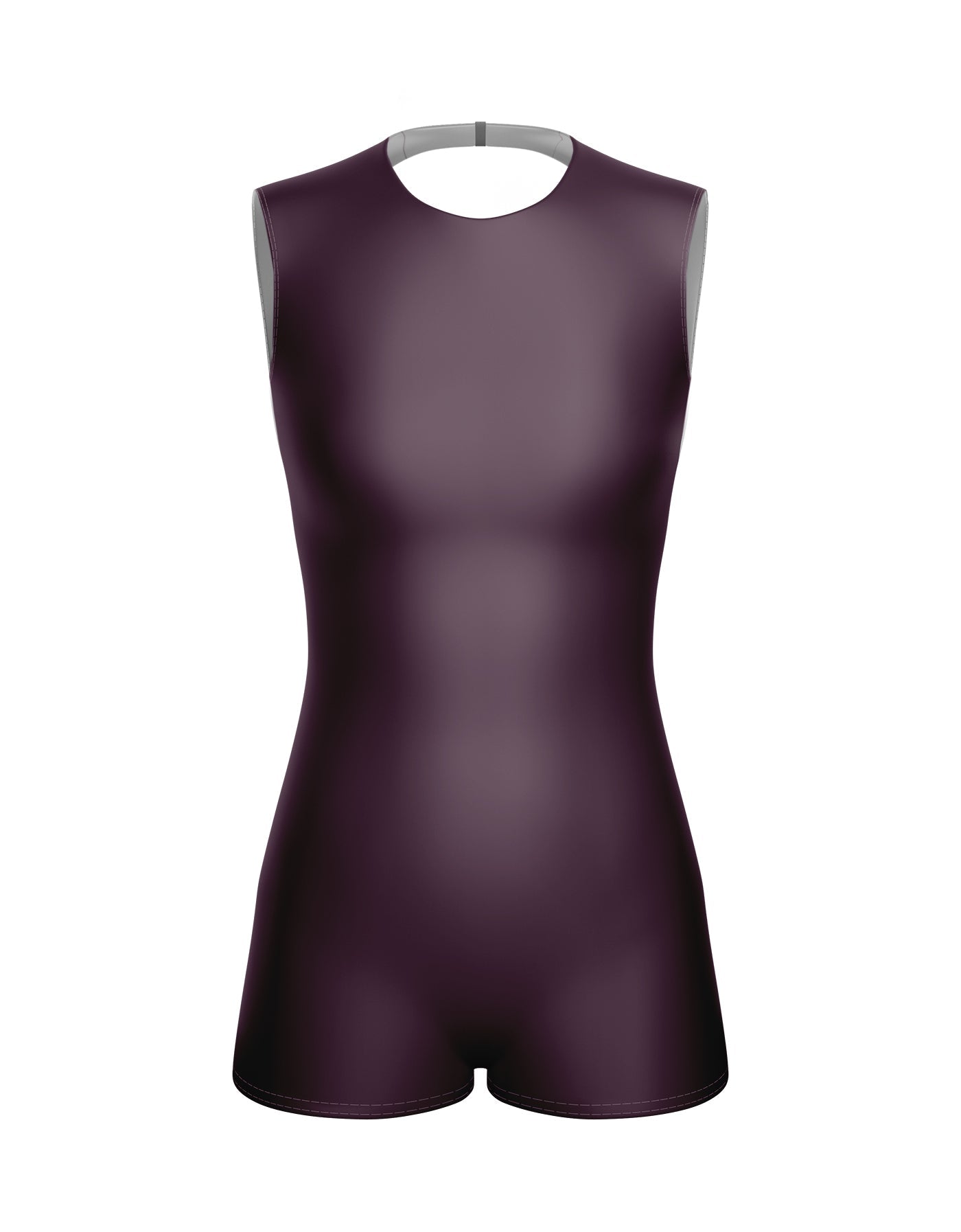 Solid Lycra Sleeveless Open Back Biketard