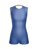Solid Lycra Sleeveless Open Back Biketard