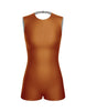 Solid Lycra Sleeveless Open Back Biketard