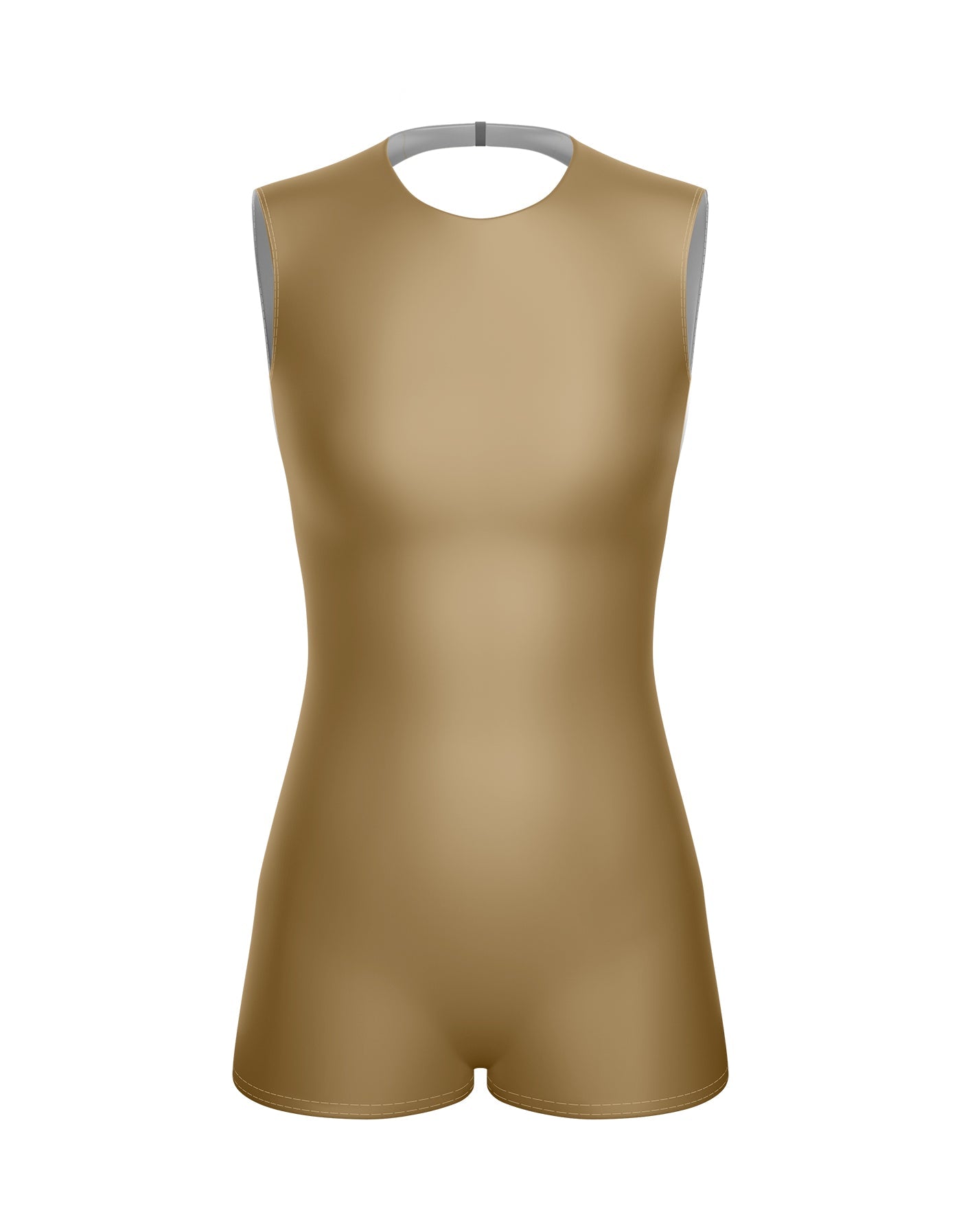 Solid Lycra Sleeveless Open Back Biketard