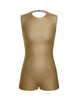 Solid Lycra Sleeveless Open Back Biketard