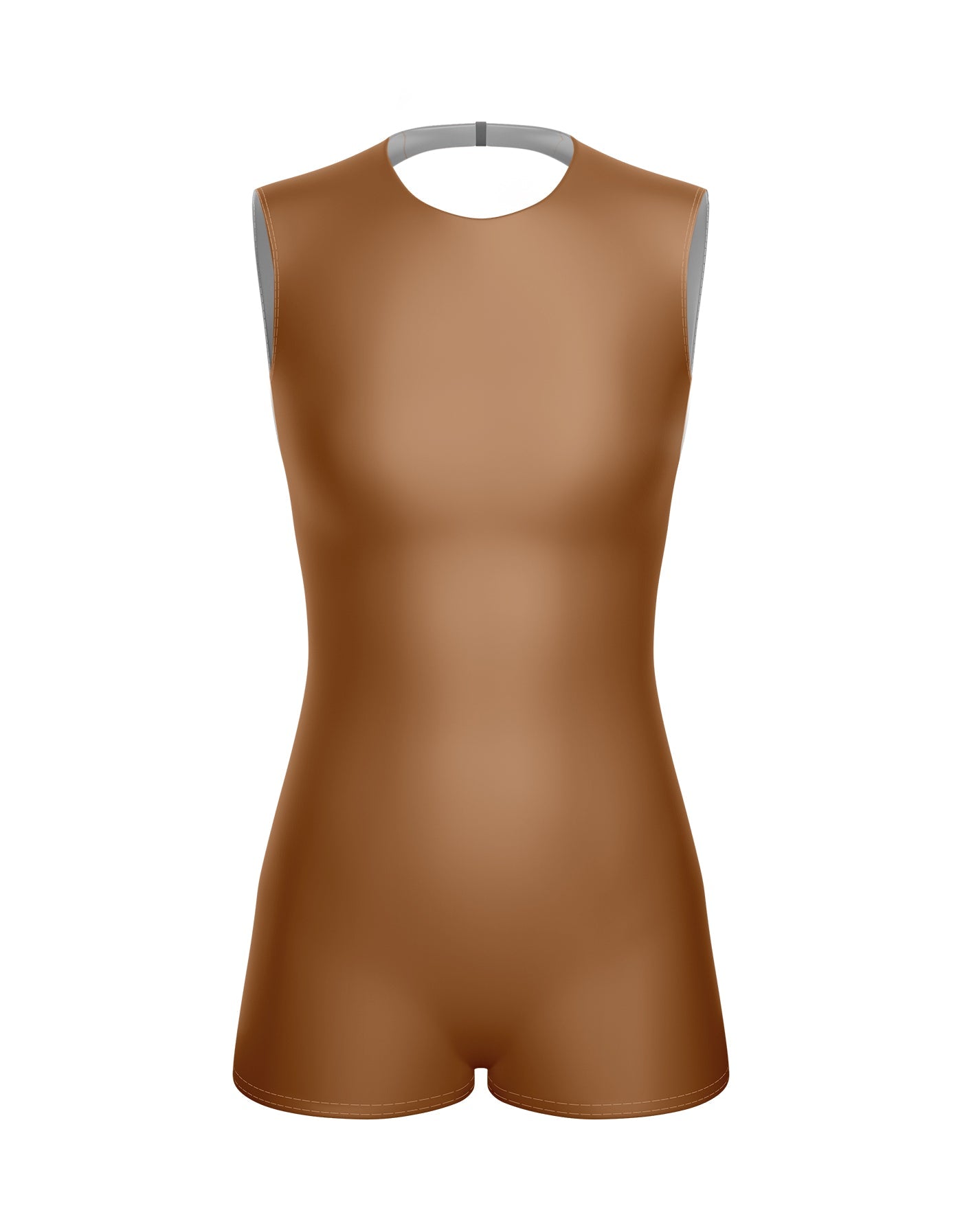 Solid Lycra Sleeveless Open Back Biketard