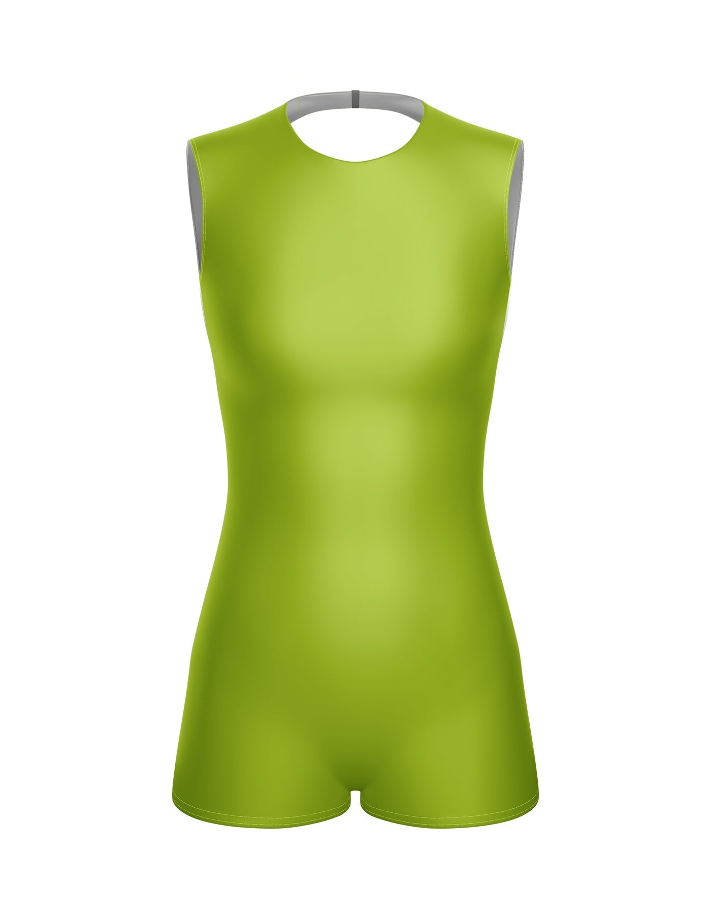 Solid Lycra Sleeveless Open Back Biketard