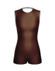 Solid Lycra Sleeveless Open Back Biketard