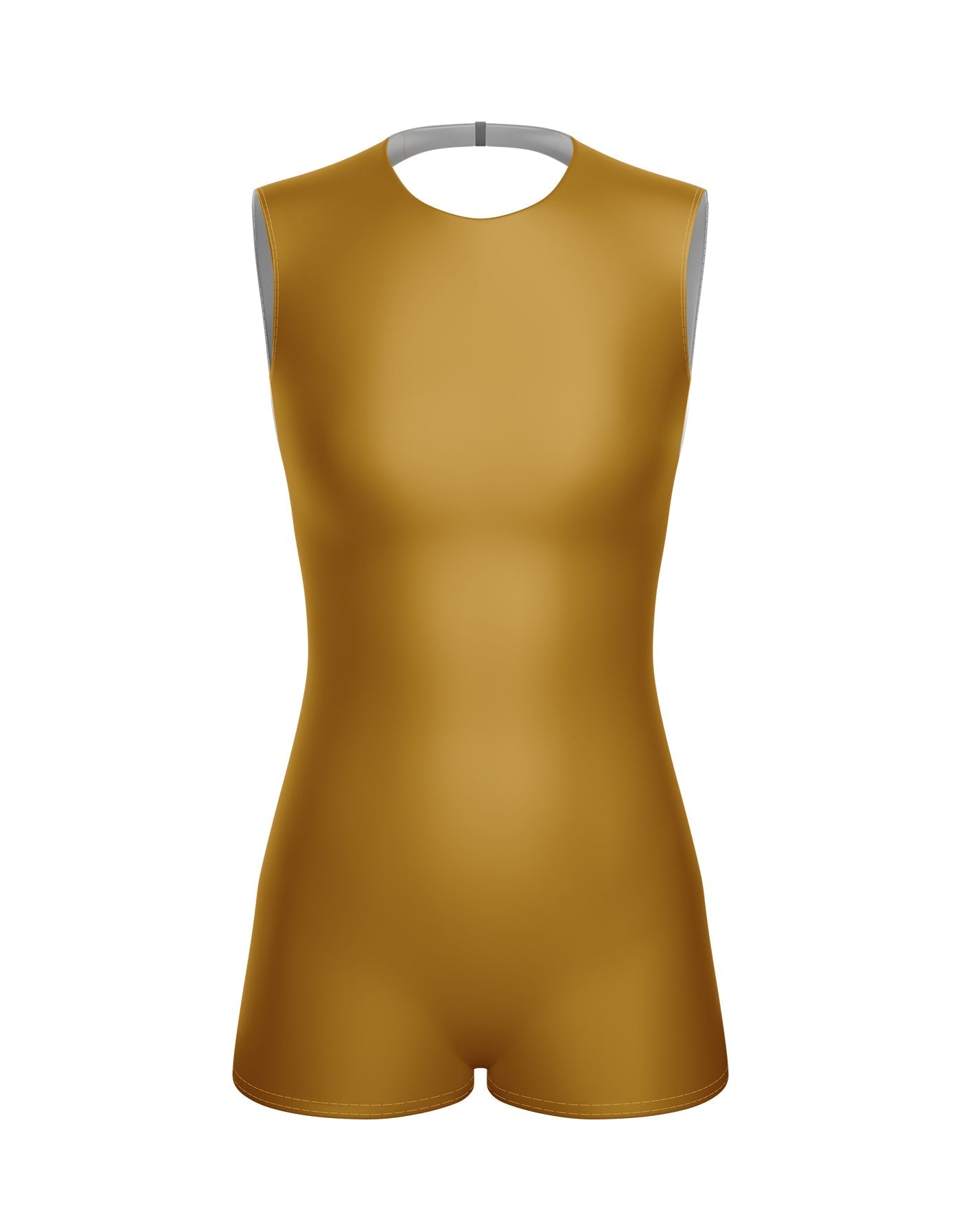 Solid Lycra Sleeveless Open Back Biketard