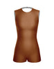Solid Lycra Sleeveless Open Back Biketard