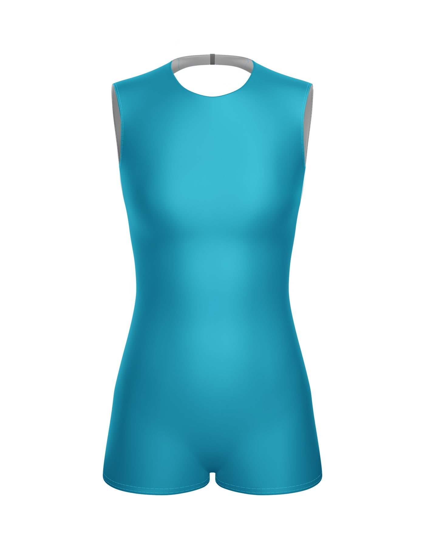 Solid Lycra Sleeveless Open Back Biketard