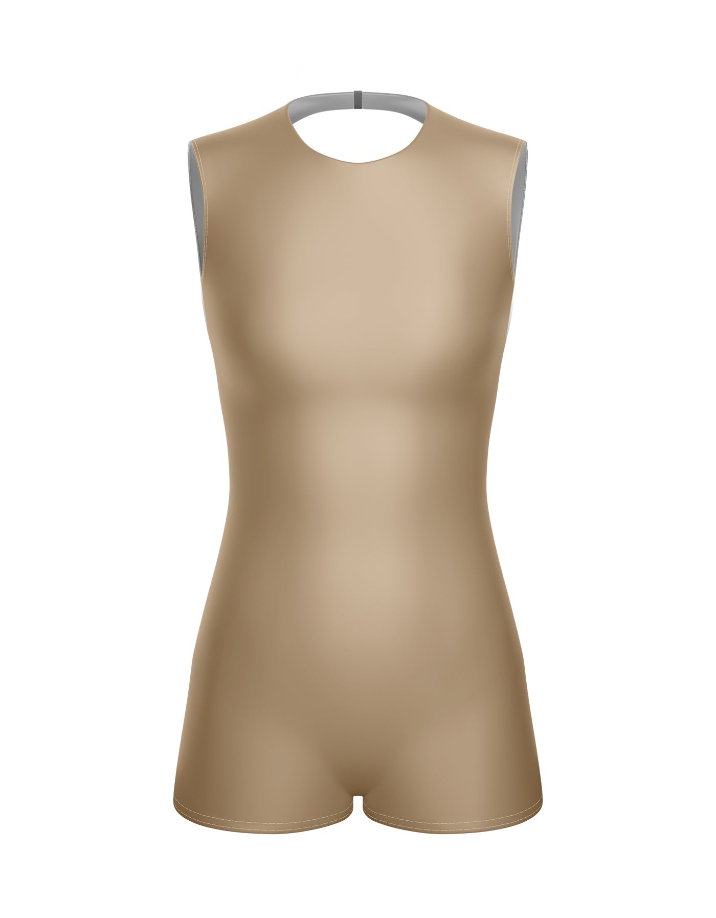 Solid Lycra Sleeveless Open Back Biketard
