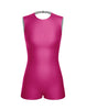 Solid Lycra Sleeveless Open Back Biketard
