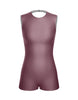 Solid Lycra Sleeveless Open Back Biketard