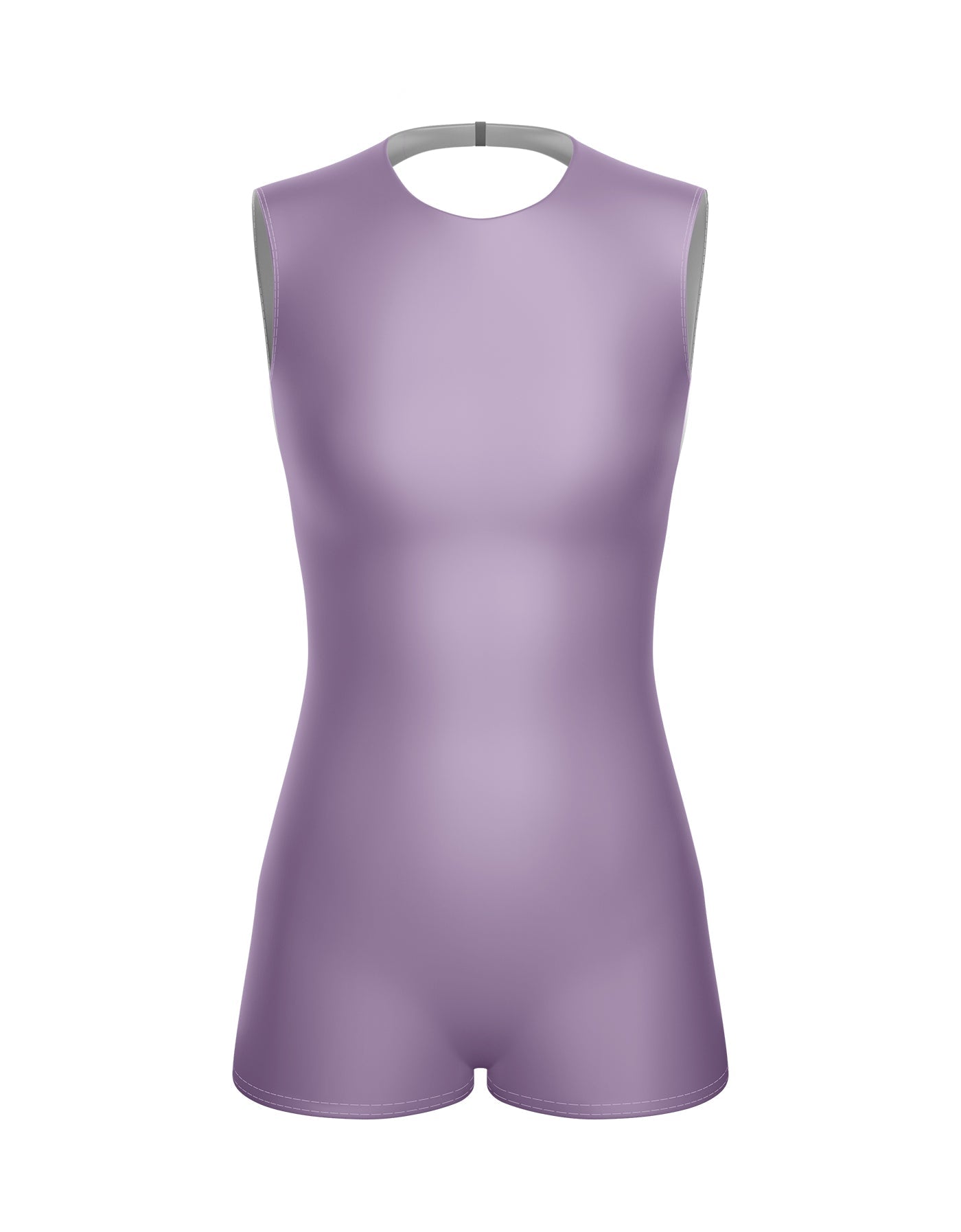 Solid Lycra Sleeveless Open Back Biketard