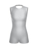 Solid Lycra Sleeveless Open Back Biketard