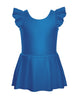 Solid Lycra Tank with Gather Sleeve Dress