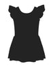 Solid Lycra Tank with Gather Sleeve Dress