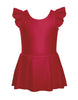 Solid Lycra Tank with Gather Sleeve Dress