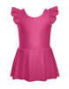 Solid Lycra Tank with Gather Sleeve Dress