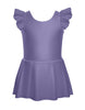 Solid Lycra Tank with Gather Sleeve Dress