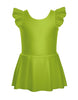 Solid Lycra Tank with Gather Sleeve Dress